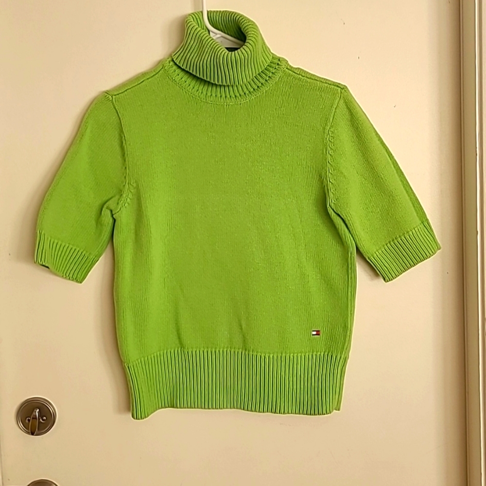 TOMMY HILFIGER TURTLE NECK SHORT SLEEVE SWEATER